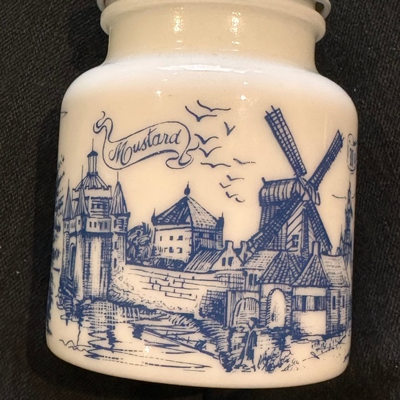 French mustard milk glass jar - Picture 3 of 7
